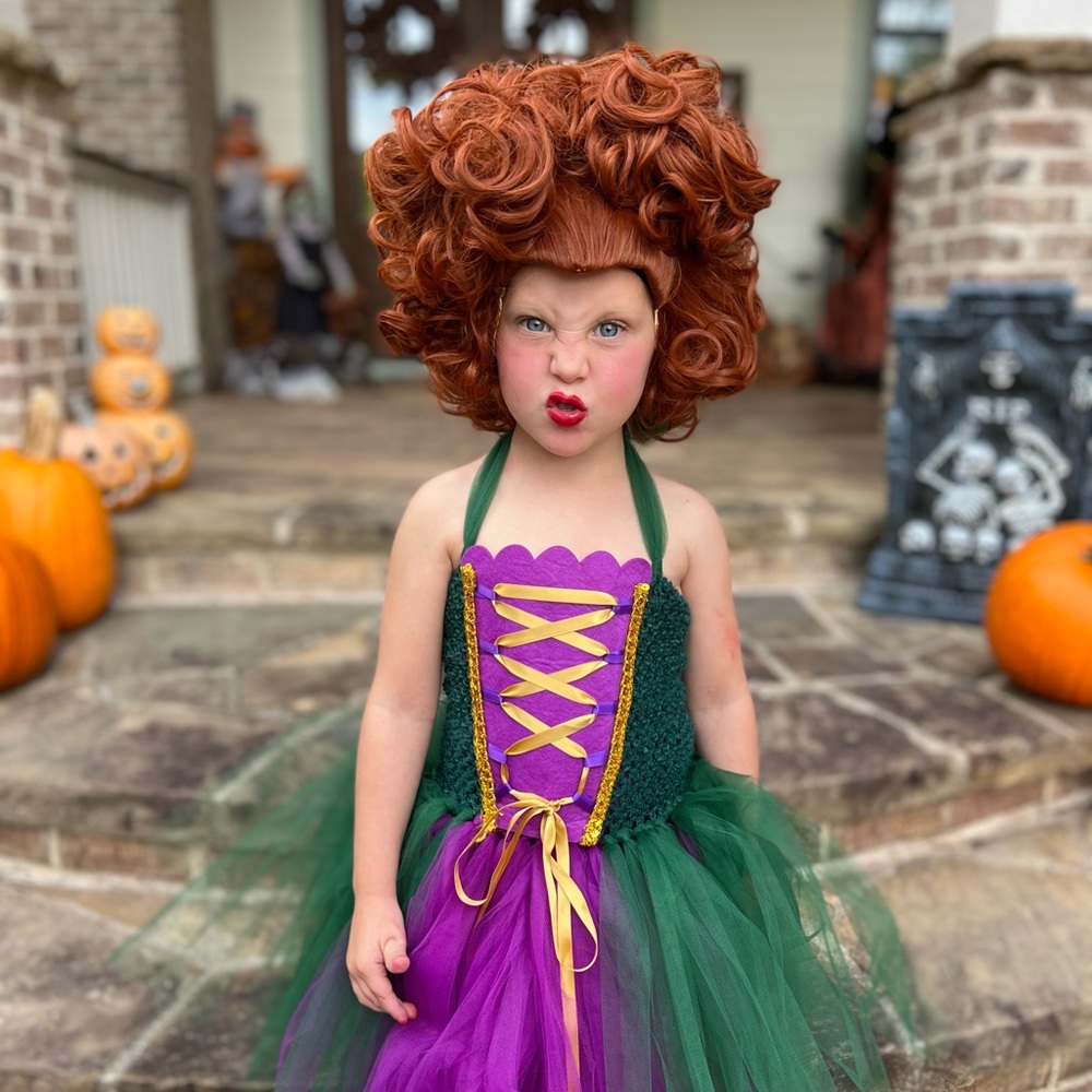 Hocus Pocus!  GIRLS Winifred Sanderson costume.  ADORABLE!! (Wig NOT included)